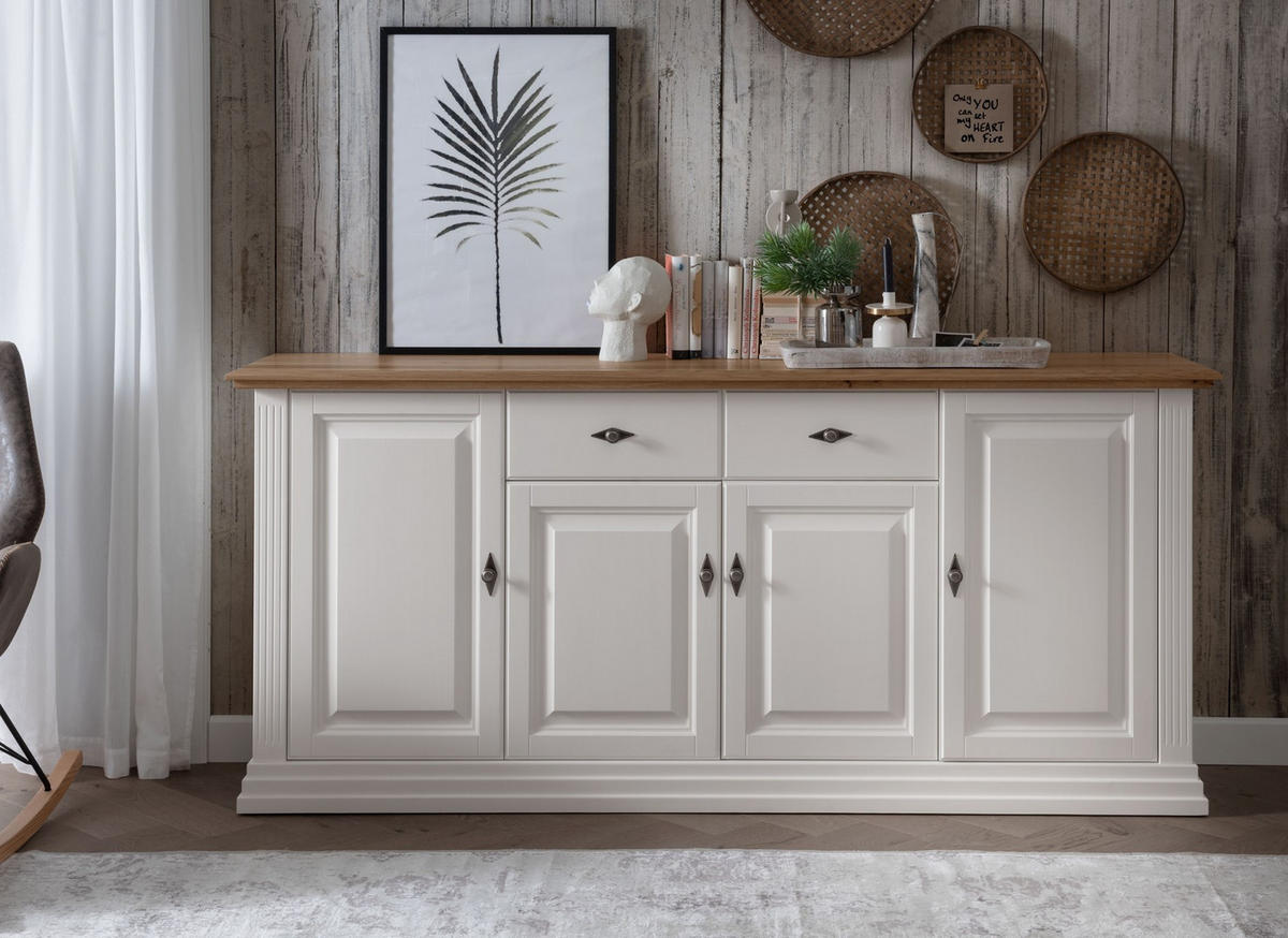 SIDEBOARD  in 202/91/45 cm  - Weiß, Design, Holz (202/91/45cm) - Livetastic