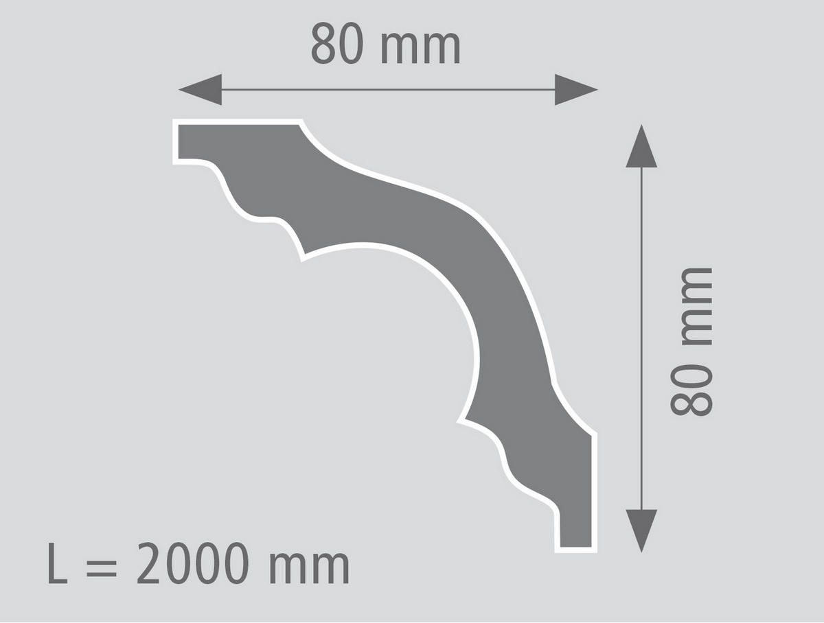 ZIERLEISTE 200/8/8 cm Weiß Kunststoff  - Weiß, MODERN, Kunststoff (200/8/8cm)