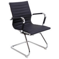 SCAUN PENTRU VIZITATORI in negru, culoare crom metal, textil  - culoare crom/negru, Design, metal/textil (55/88/61cm) - MID.YOU