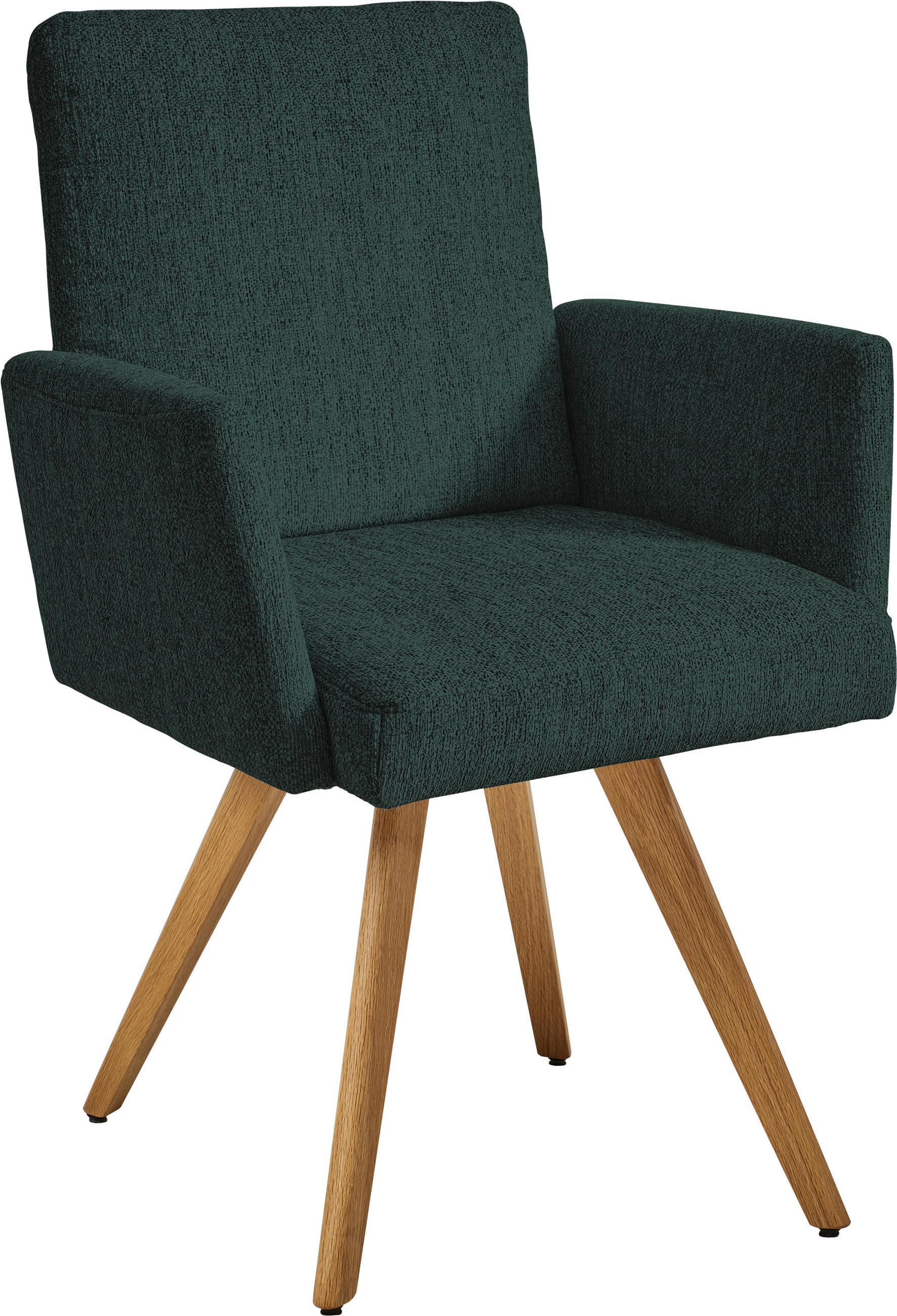 ARMLEHNSTUHL  in Chenille  - Eichefarben/Grün, Design, Holz/Textil (56/92/60cm) - Dieter Knoll