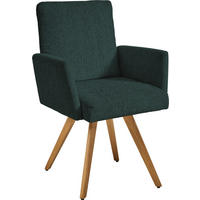 ARMLEHNSTUHL  in Chenille  - Eichefarben/Grün, Design, Holz/Textil (56/92/60cm) - Dieter Knoll