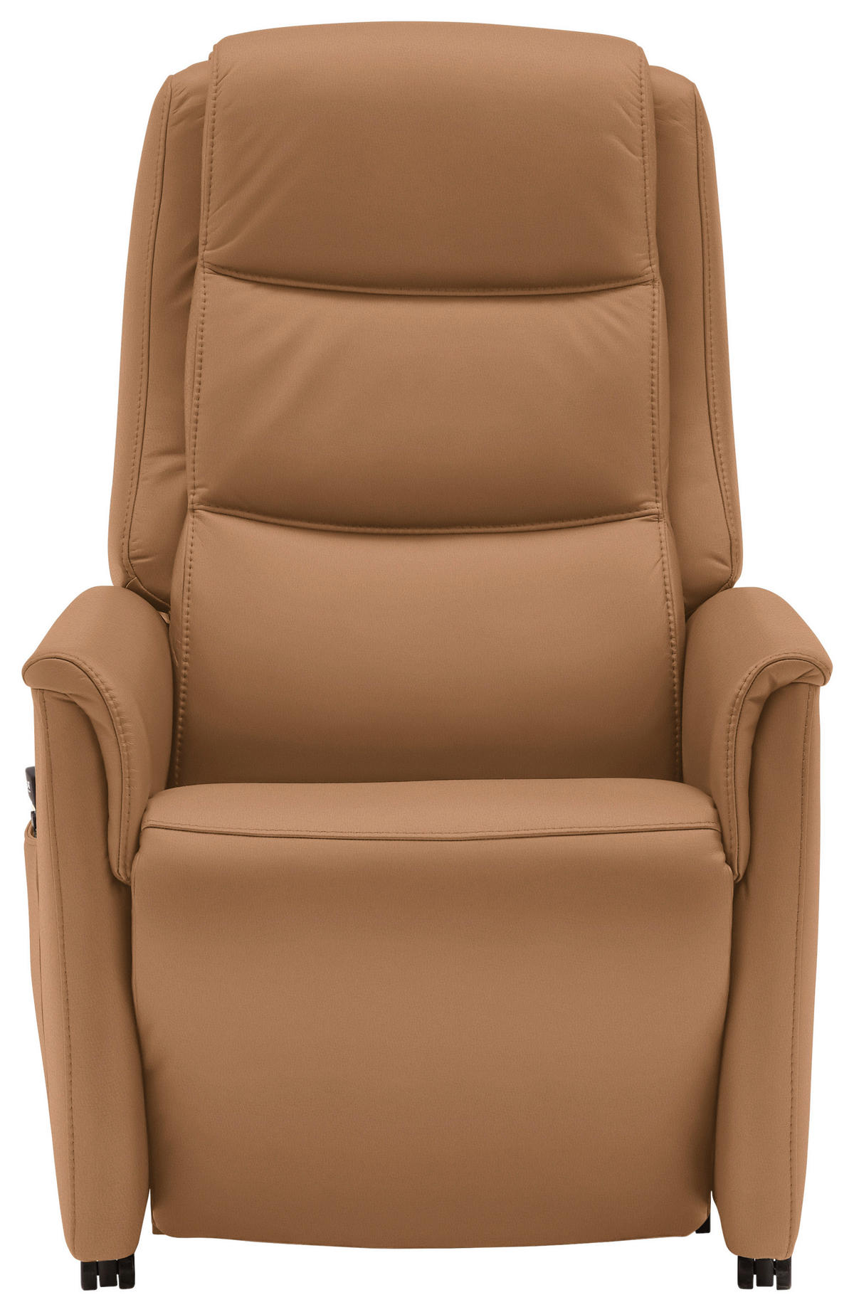 FERNSEHSESSEL Valdera  mit Relaxfunktion, Aufstehhilfe, Rücken echt Echtleder Hellbraun  - Hellbraun/Schwarz, KONVENTIONELL, Leder/Kunststoff (70/107/88cm) - Livetastic