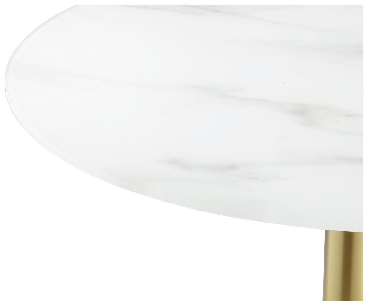 KONFERENČNÍ STOLEK, bílá, barvy zlata, kov, sklo, 80/80/45 cm - bílá/barvy zlata, Design, kov/sklo (80/80/45cm) - Ambia Home