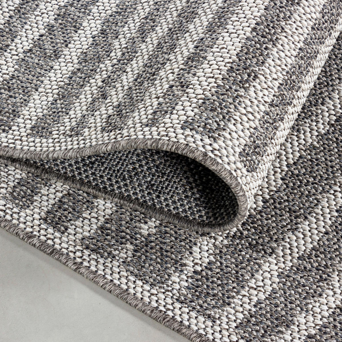 FLACHWEBETEPPICH 60/100 cm Aruba Grau  - Grau, Design, Textil (60/100cm)