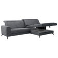 ECKSOFA inkl. Funktion Grau Cord  - Schwarz/Grau, KONVENTIONELL, Textil/Metall (290/178cm) - Cantus