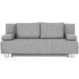 SCHLAFSOFA  in Flachgewebe Hellgrau  - Chromfarben/Hellgrau, Design, Textil/Metall (197/88/89cm) - Xora
