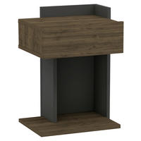 NACHTKÄSTCHEN 41,4/55/33,2 cm  in Anthrazit, Walnussfarben  - Anthrazit/Walnussfarben, Design, Holzwerkstoff (41,4/55/33,2cm) - MID.YOU