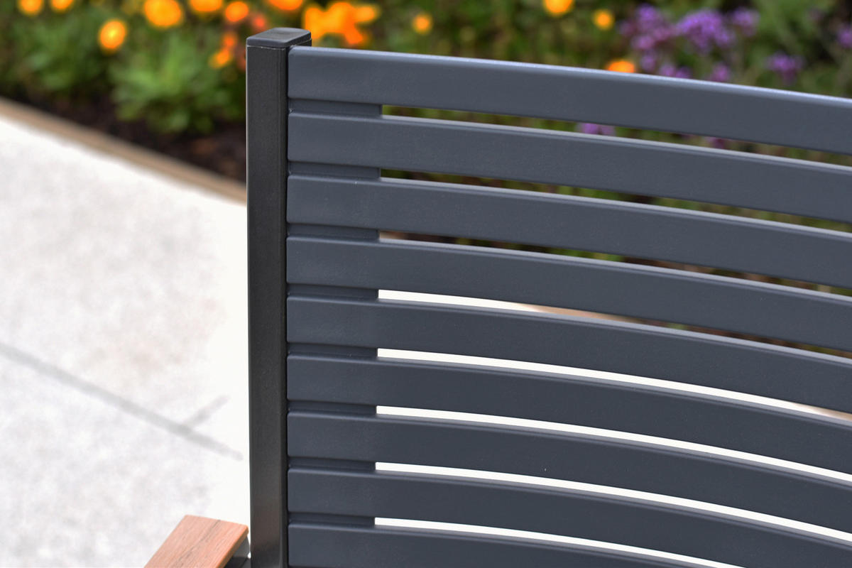 GARTENTISCHGRUPPE  - Graphitfarben/Naturfarben, KONVENTIONELL, Kunststoff/Metall - Gardenson