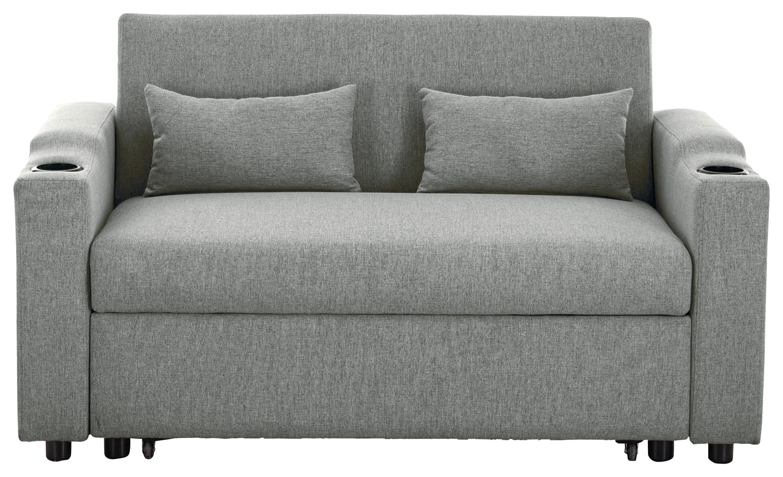 SCHLAFSOFA in Leinenoptik Dunkelgrau  - Dunkelgrau/Schwarz, Basics, Kunststoff/Textil (150/91/85cm) - P & B