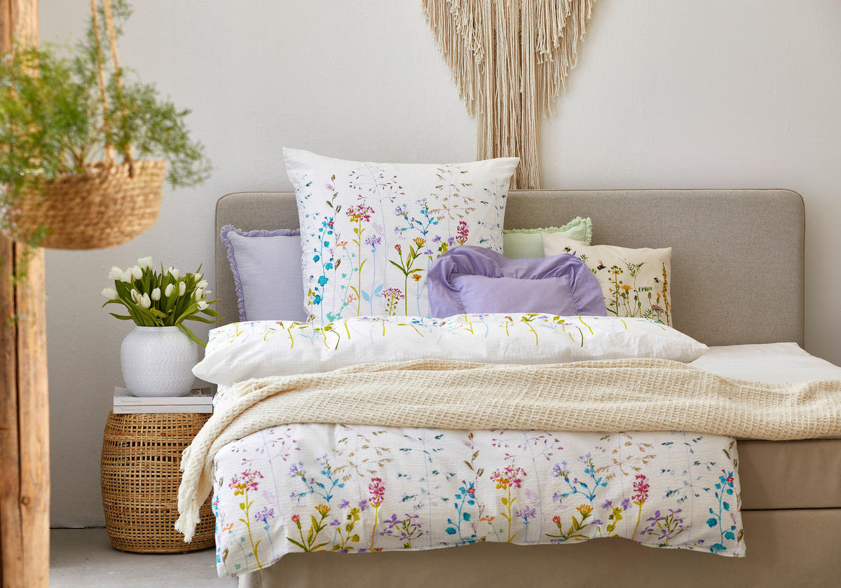 KISSENHÜLLE 48/48 cm  - Weiß/Hellgrün, KONVENTIONELL, Textil (48/48cm) - Ambiente