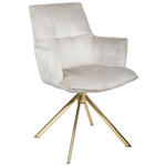 ARMLEHNSTUHL  Stoffauswahl, Sitzfläche 360° drehbar, automatische Rückholfunktion Samt  - Beige/Goldfarben, Design, Textil/Metall (59/89.5/63cm) - Novel