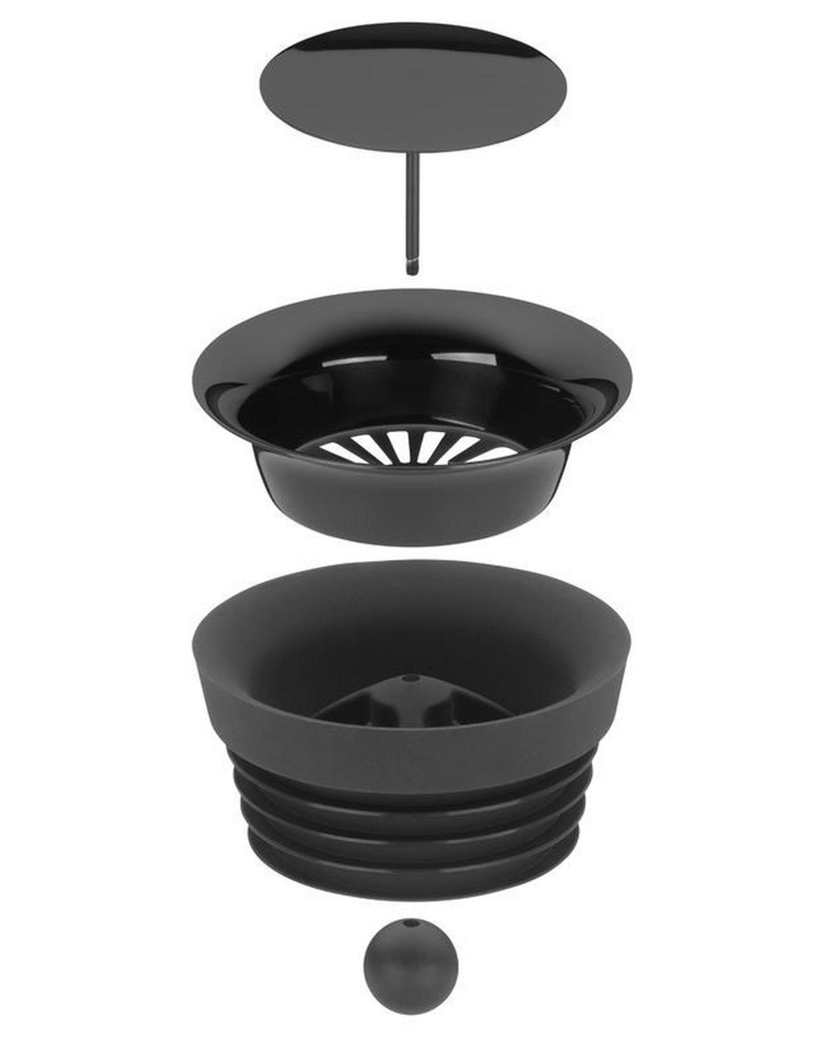 WASSERKARAFFE 1 L    - Edelstahlfarben/Schwarz, Basics, Glas/Kunststoff (1l) - WMF