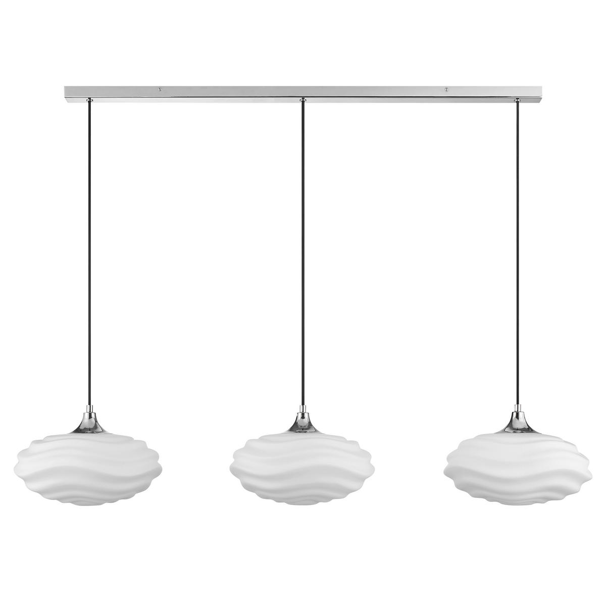 HÄNGELEUCHTE Sand 120/30/120 cm   - Chromfarben/Weiß, Design, Glas/Metall (120/30/120cm) - Brilliant