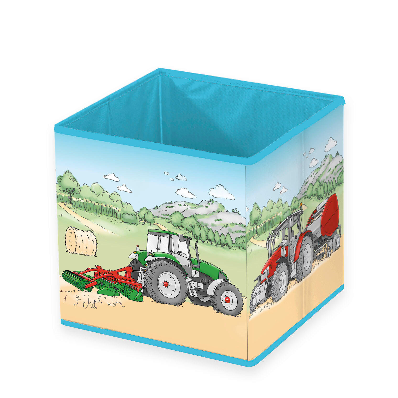AUFBEWAHRUNGSBOX Traktor  - Multicolor/Hellgrün, Basics, Textil (30/30/30cm) - Herding