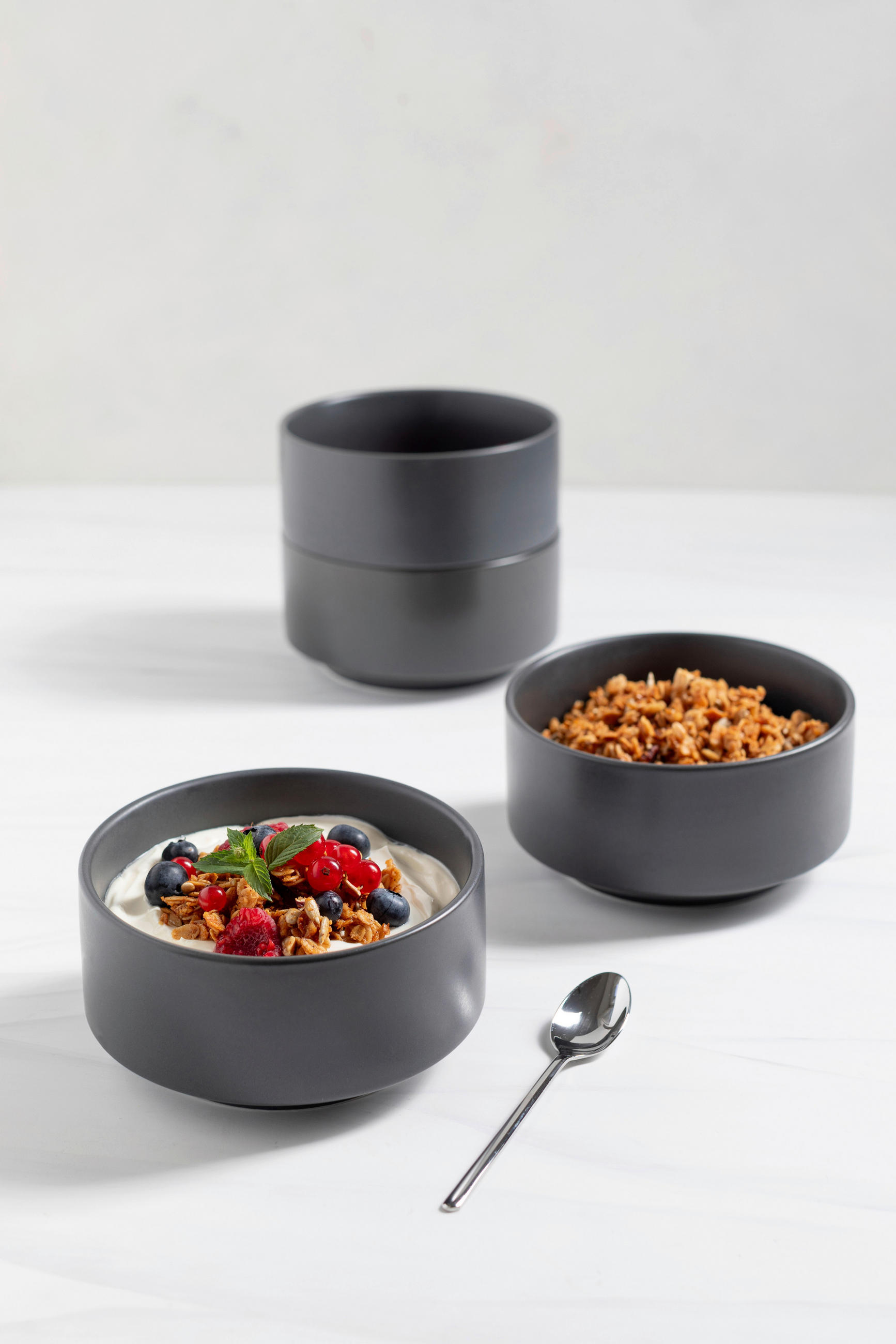 SCHÜSSELSET   - Grau, Basics, Keramik - Mäser