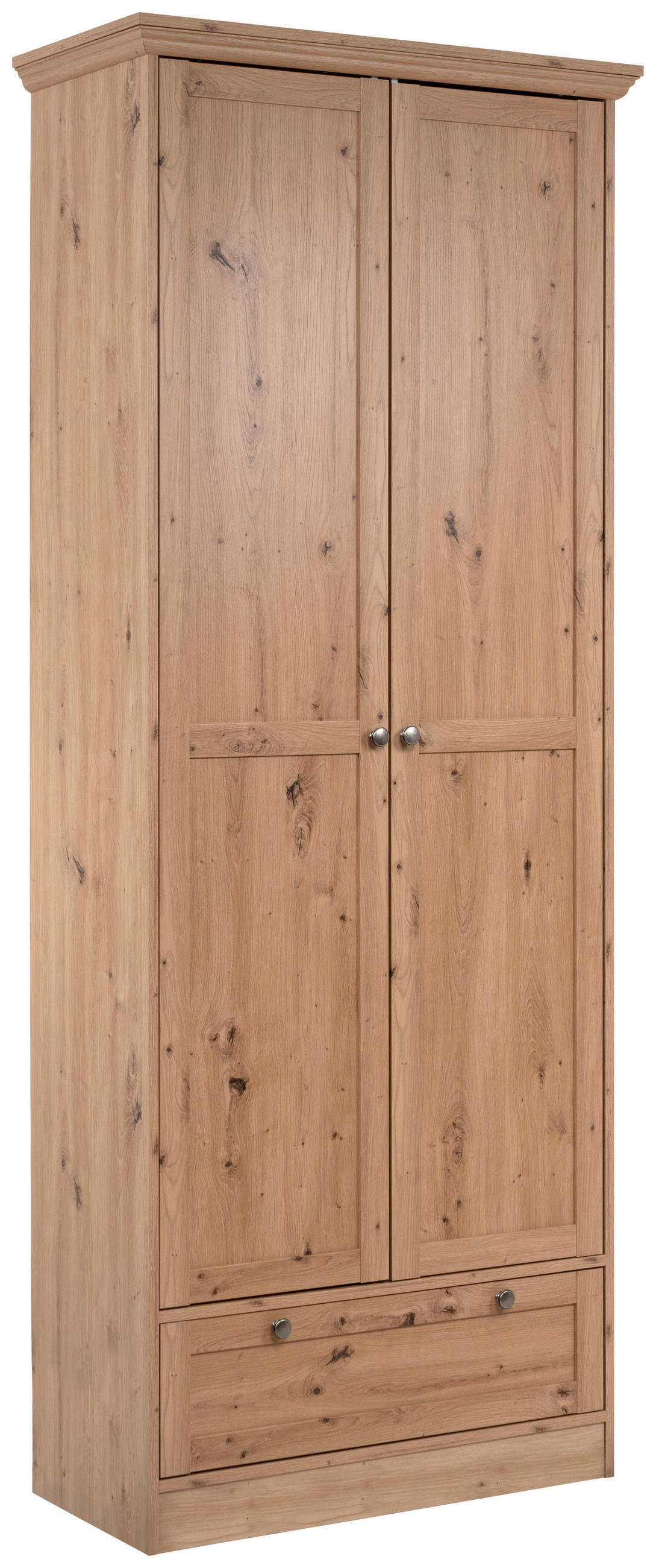 MULTISKÅP 80/200/39 cm 2-dörrar - ek Artisan, Natur, metall/trämaterial (80/200/39cm) - Livetastic