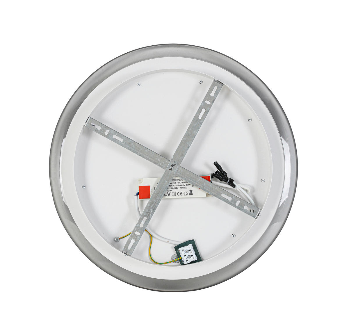LED-TAKLAMPA Macon 36 W  - vit/kromfärg, Design, metall/plast (45cm) - Novel