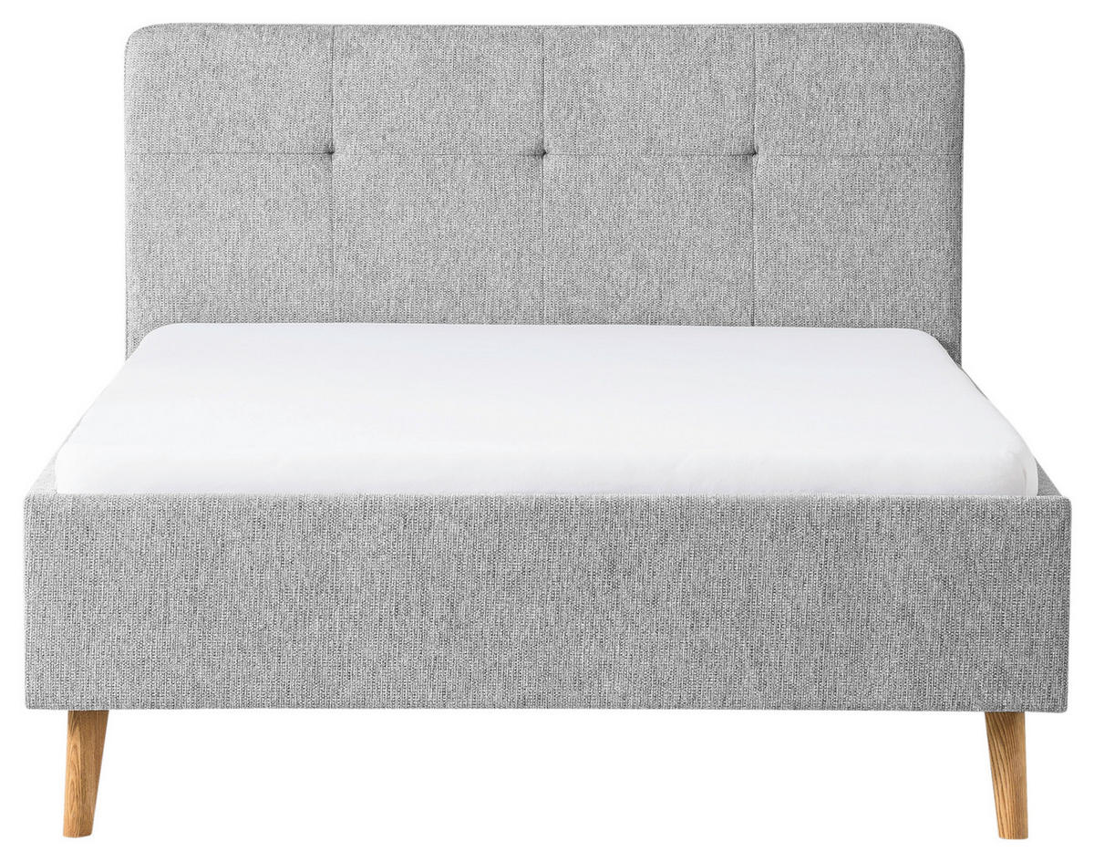 POLSTERBETT 140/200 cm  in Grau  - Eichefarben/Grau, Basics, Holz/Textil (140/200cm) - Xora