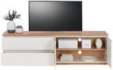 LOWBOARD Weiß, Eiche Artisan  - Schwarz/Weiß, Design, Holzwerkstoff/Kunststoff (184/54/42cm) - Xora