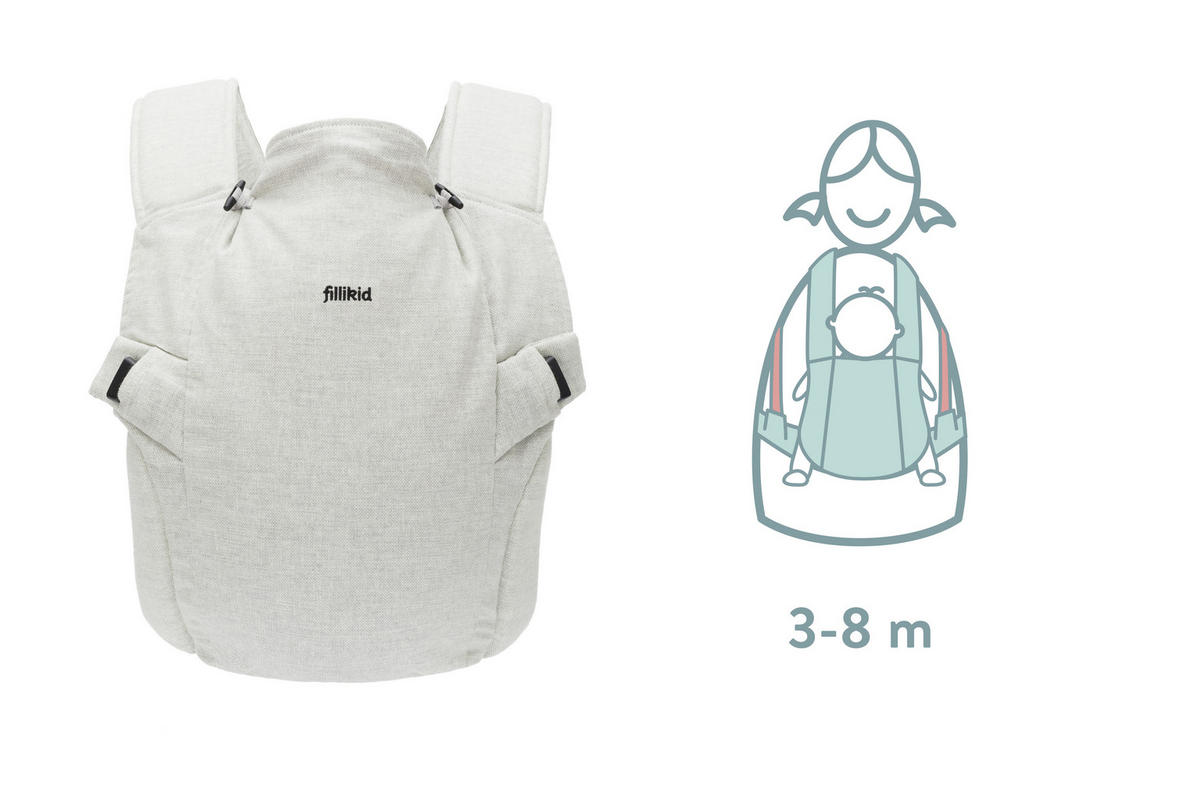 DĚTSKÉ NOSÍTKO - světle šedá, Basics, textil (37/34cm) - Fillikid