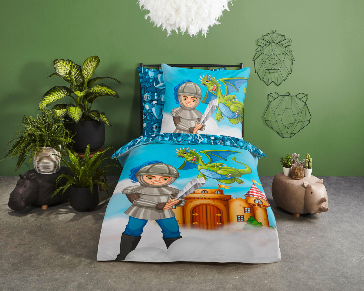 JUGENDBETTWÄSCHE Knight Renforcé 135/200 cm  - Multicolor, Design, Textil (135/200cm)