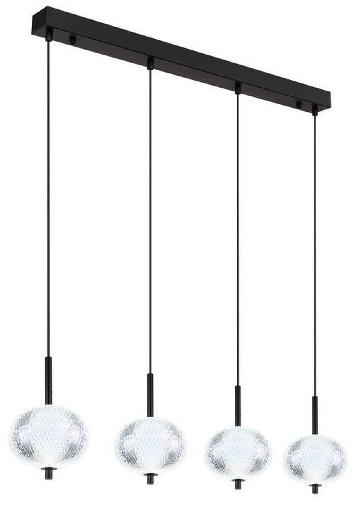 LED-HÄNGELEUCHTE 85/15/120 cm    - Klar/Schwarz, Konventionell, Kunststoff/Metall (85/15/120cm) - Globo