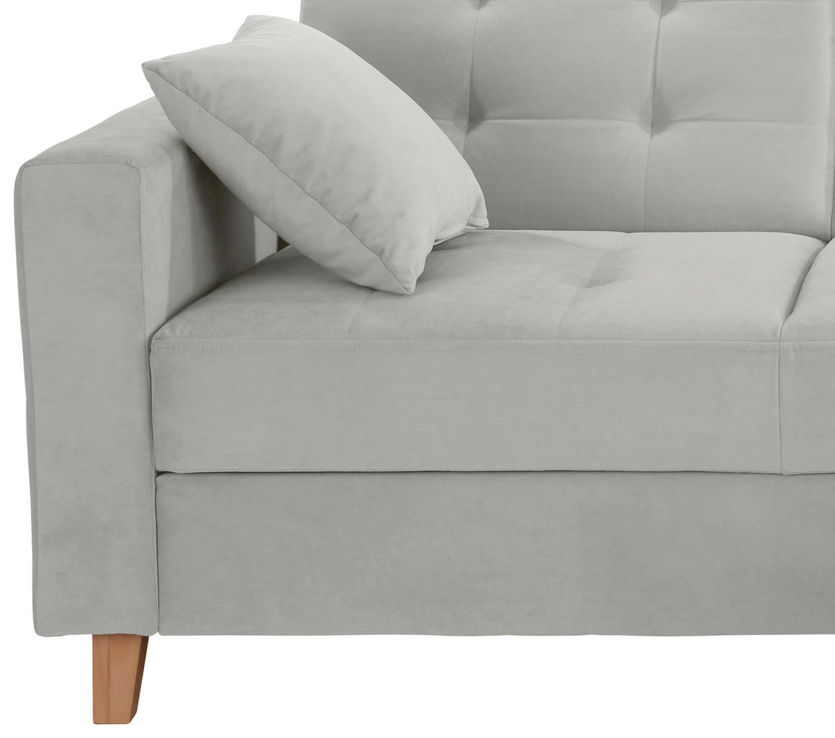 HÖRNSOFFA i sammet ljusgrå  - ljusgrå/naturfärgad, Design, trä/textil (231/160cm) - Livetastic