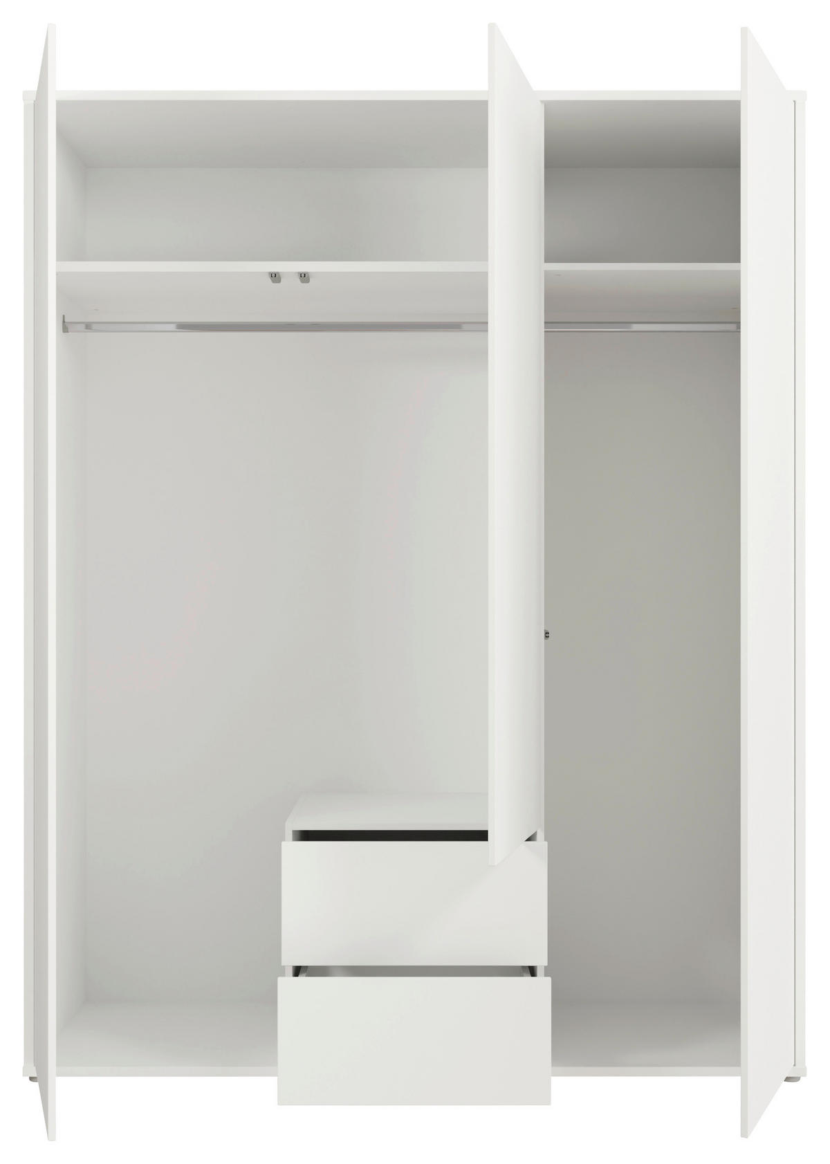 DREHTÜRENSCHRANK 169/214/60 cm,  in Weiß, 3-türig  - Weiß, Trend, Holzwerkstoff (169/214/60cm) - Carryhome