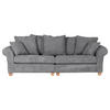 BIG SOFFA i manchester antracit  - antracit/ekfärgad, Lifestyle, trä/textil (264/70/111cm) - Livetastic