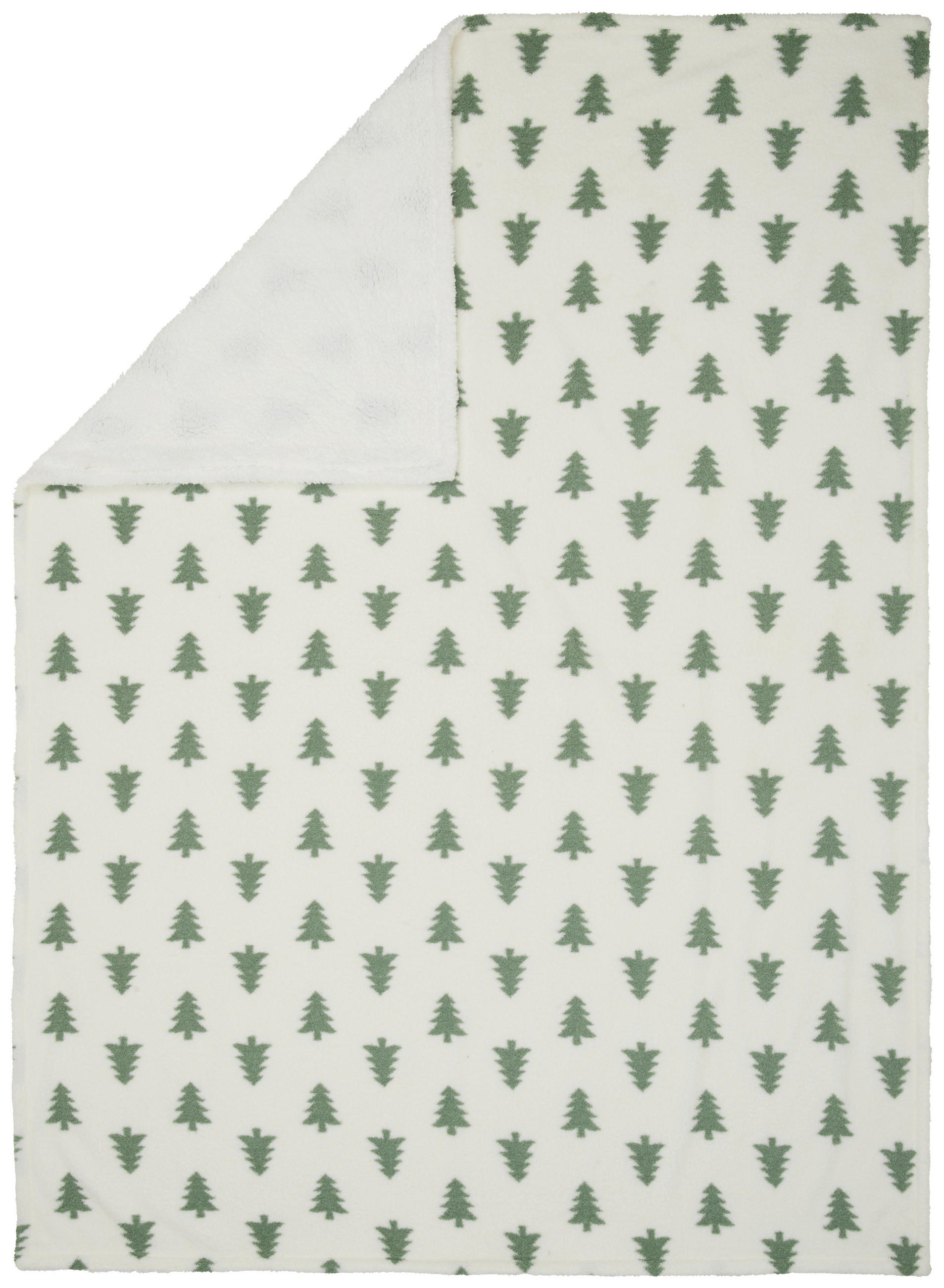 KUSCHELDECKE 150/200 cm  - Weiß/Grün, KONVENTIONELL, Textil (150/200cm) - X-Mas