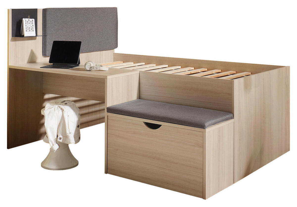 POSTEĽ S PRIESTOROM NA HRU 90/200 cm,  - farba duba, Konventionell, kompozitné drevo (90/200cm) - Carryhome