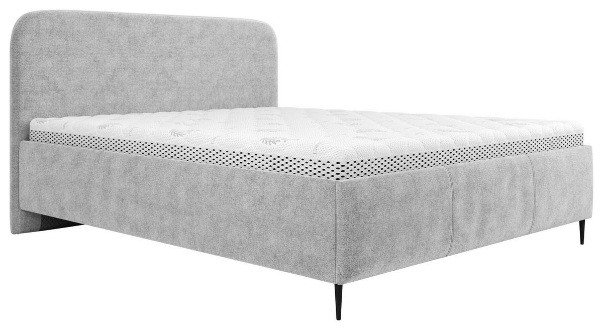 STOPPAD SÄNG 140/200 cm  i ljusgrå  - ljusgrå/svart, Modern, metall/trämaterial (140/200cm) - MID.YOU