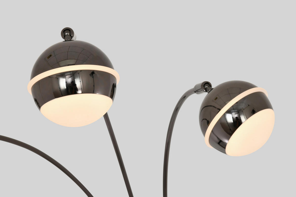 LED-STEHLEUCHTE Luberon 88/164,5/78 cm  - Schwarzchrom, Design, Kunststoff/Metall (88/164,5/78cm)