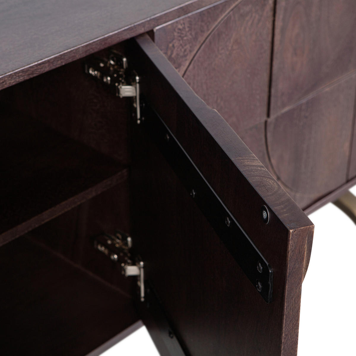 SIDEBOARD Draw 180/70/40 cm  - Messingfarben/Walnussfarben, Design, Holz/Metall (180/70/40cm) - Livetastic