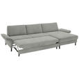 ECKSOFA  in Chenille, Flachgewebe Silberfarben  316/175 cm  - Silberfarben/Schwarz, Design, Textil/Metall (316/175cm) - Dieter Knoll