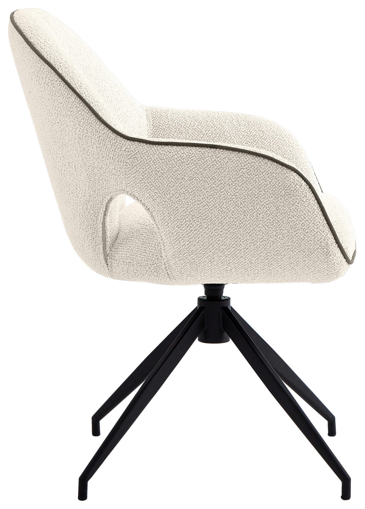 KAROSSZÉK krémszínű, fekete  - krémszínű/fekete, Design, textil/fém (62/85/64cm) - Novel