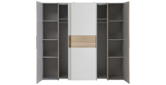 DREHTÜRENSCHRANK in Weiß, Sonoma Eiche - Alufarben/Weiß, KONVENTIONELL, Holzwerkstoff/Kunststoff (200,1/190,5/61,6cm) - Carryhome