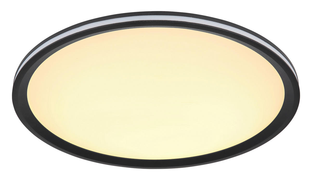 LED-DECKENLEUCHTE 40/5 cm   - Opal/Schwarz, Design, Kunststoff/Metall (40/5cm) - Globo