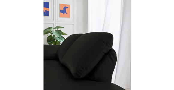 RÉCAMIERE in Echtleder Schwarz - Chromfarben/Schwarz, Design, Leder/Metall (209/85-109/95-16cm) - Dieter Knoll