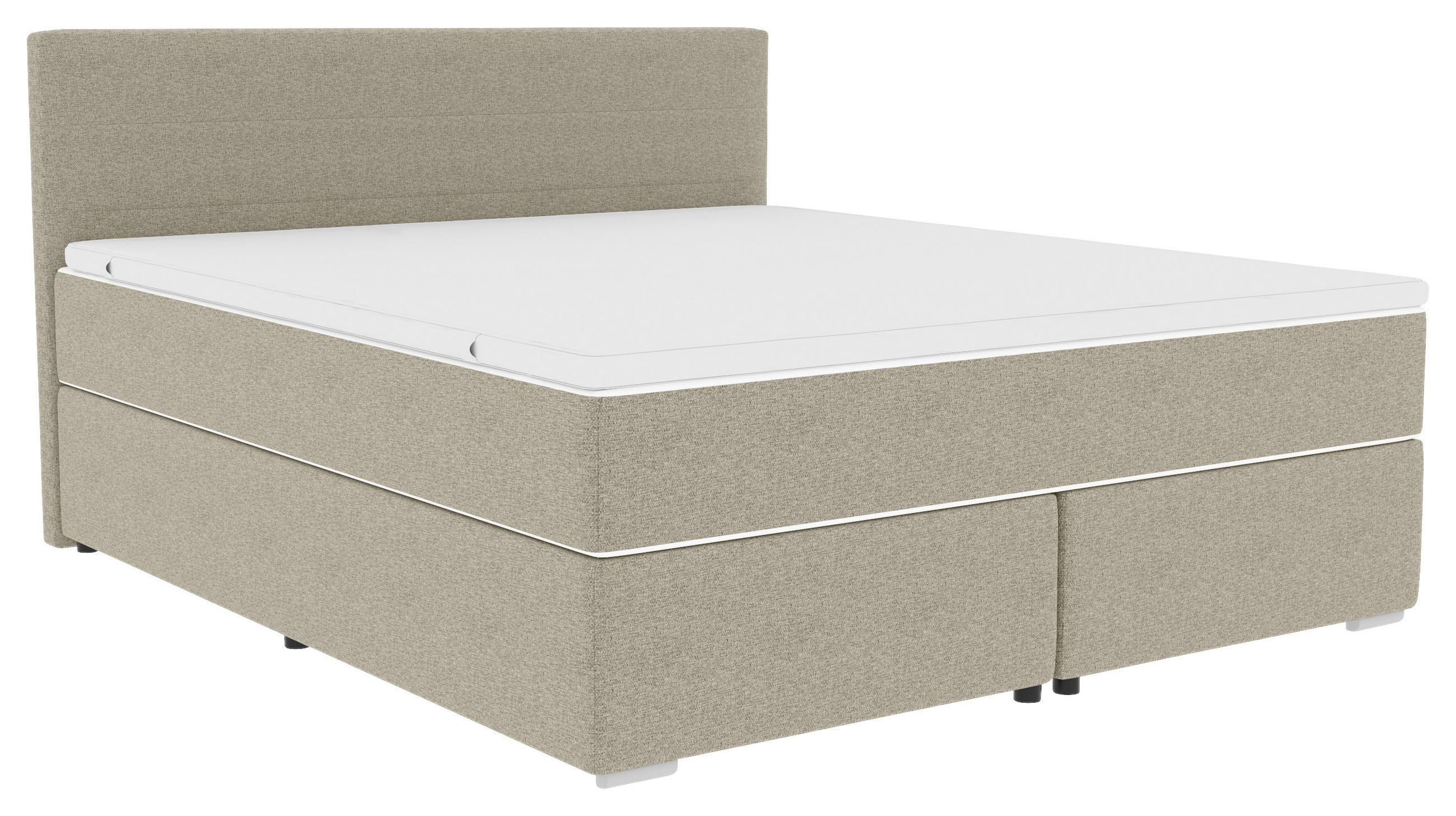 BOXSPRINGBETT 180/200 cm  in Beige  - Chromfarben/Beige, KONVENTIONELL, Kunststoff/Textil (180/200cm) - Boxxx