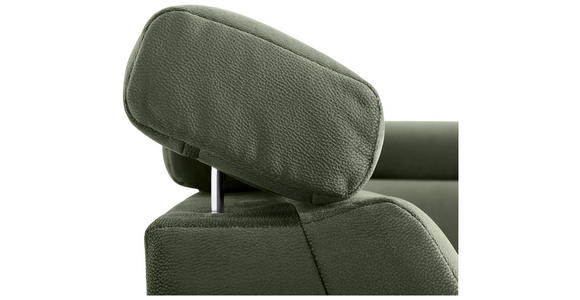 ECKSOFA in Mikrofaser Olivgrün  - Chromfarben/Olivgrün, KONVENTIONELL, Textil/Metall (206/271cm) - Carryhome