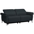 3-SITZER-SOFA  in Echtleder Dunkelblau   - Schwarz/Dunkelblau, Design, Leder/Metall (210/79/104cm) - Belluti