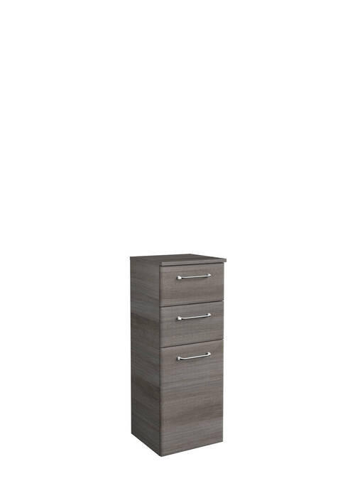 ALSÓSZEKRÉNY 35/90,5/33 cm  - grafitszürke/króm, Basics, faalapú anyag/Üveg (35/90,5/33cm) - Xora