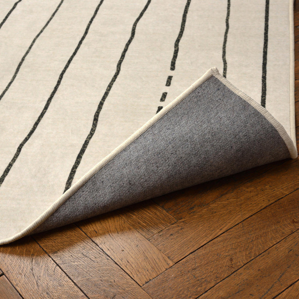 FLACHWEBETEPPICH 80/150 cm Lead Creme, Schieferfarben  - Schieferfarben/Creme, Design, Kunststoff/Textil (80/150cm) - Lindorug