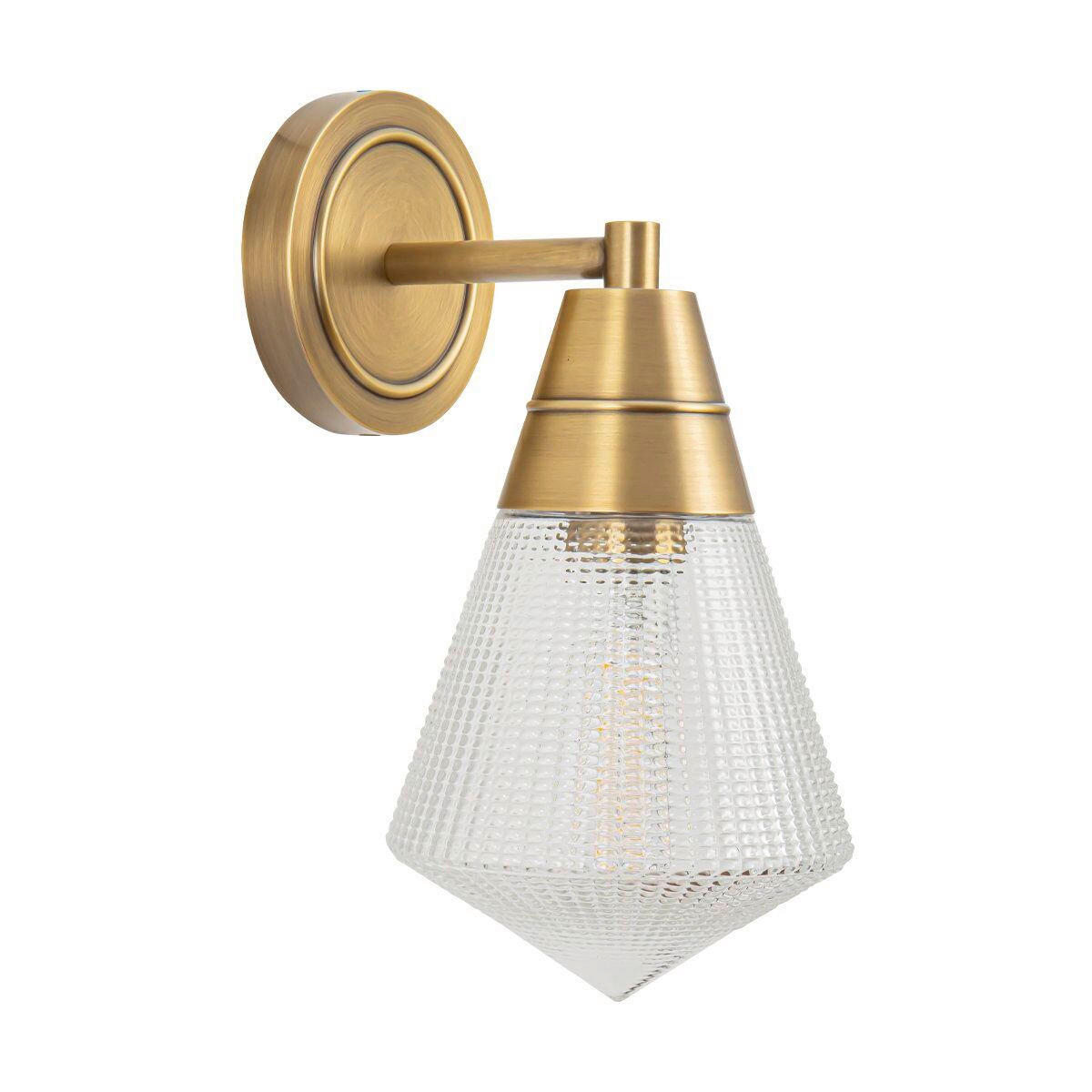 WANDLEUCHTE   - Messingfarben, KONVENTIONELL, Glas/Metall (29,5/15,2/19,1cm) - Elstead Lighting