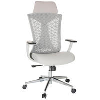 OTOČNÁ ŽIDLE, síťovina, plochá tkanina, světle šedá - barvy stříbra/světle šedá, Basics, kov/textil (67/115/69cm) - MID.YOU