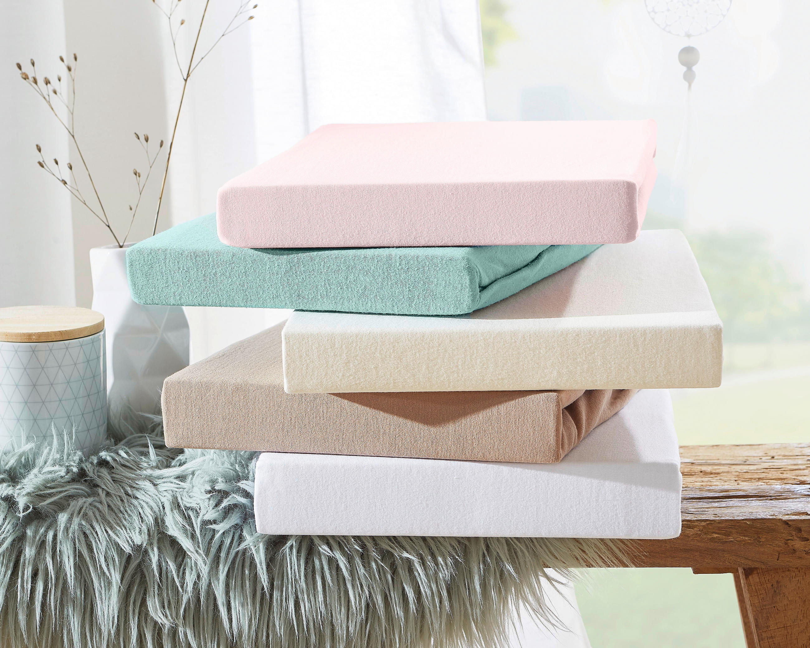 SPANNBETTTUCH Jersey  - Graphitfarben, Basics, Textil (140-160/200-220cm) - Novel