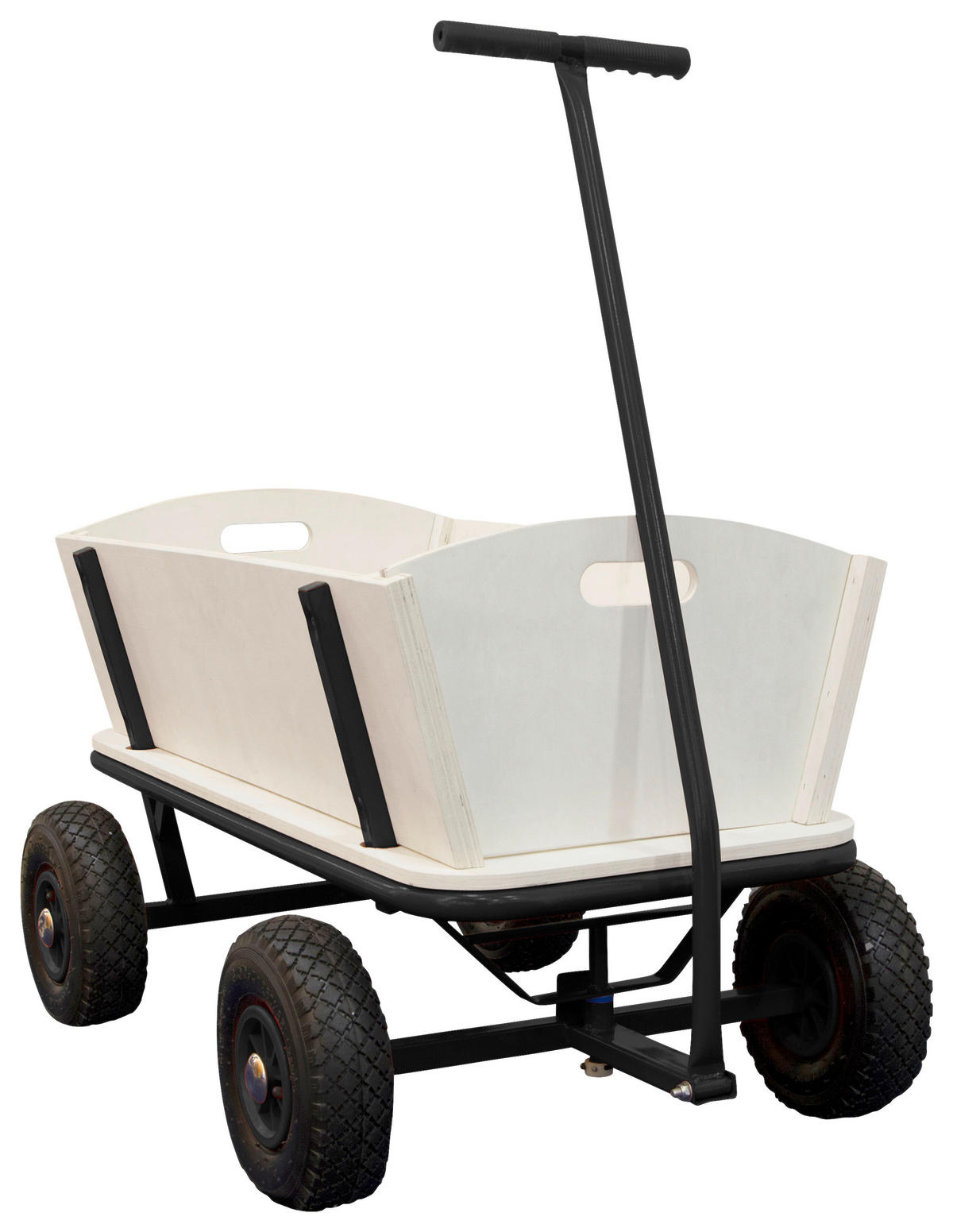 BOLLERWAGEN    - Schwarz/Braun, KONVENTIONELL, Holz/Metall (61/95/97cm) - Ambia Garden