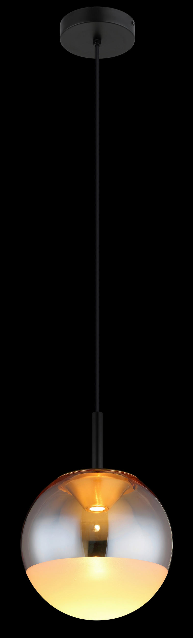 LED-HÄNGELEUCHTE 25/130 cm  - Messingfarben/Schwarz, KONVENTIONELL, Glas/Kunststoff (25/130cm)