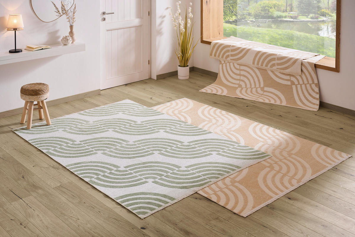 FLACHWEBETEPPICH 160/230 cm Waves Grün  - Grün, LIFESTYLE, Textil (160/230cm) - Novel